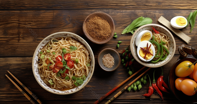 木桌上的早餐面食炸酱面武汉小吃面条摄影图,高清,摄影图,摄影图片,图片大全,摄影图免费下载